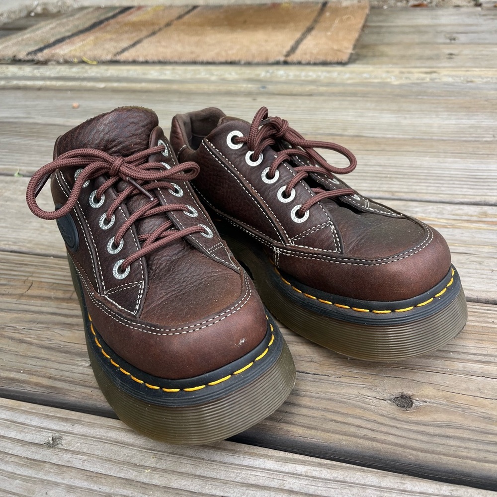 Brown Leather Platform Shoes
